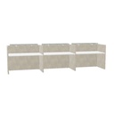 Z2 COMPOSITION 3 WORKSTATIONS WITH INTERMEDIATE AND CLOSING SIDE PANELS W.432 D.88 H.116,5