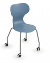 Mia 4-pootsstoel op wieltjes - blauw - H46 - pakket 6 stuks