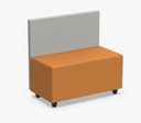 Poef soft seating in kunstleder met rug -  rechthoek : 104 x 45 x 86 cm  (B x D x H)
